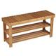 preview thumbnail 1 of 0, Household Essentials Natural Bamboo 2-shelf Storage Bench Seat - 13 x 37 x 4 inches