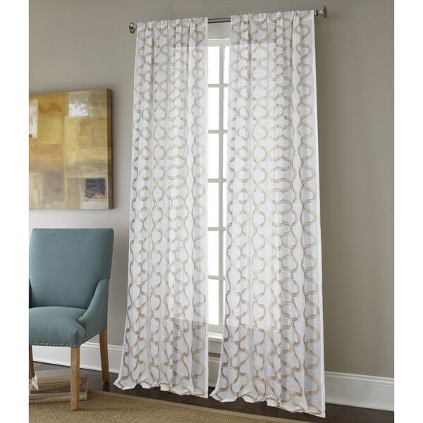 Shop Sherry Kline Burlingame Luxury Embroidered Rod Pocket Sheer