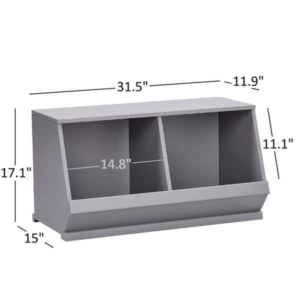 dimension image slide 2 of 6, Riley Modular Stacking Storage Bins by iNSPIRE Q Junior