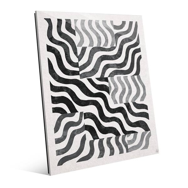 'Faded Blocked Zebra' Glass Wall Art - Overstock - 13992914