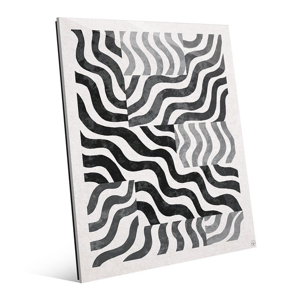 'Faded Blocked Zebra' Glass Wall Art Overstock 13992914