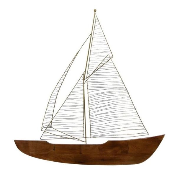 Studio 350 Metal Wood Boat Wall Decor 30 inches wide, 31 inches high