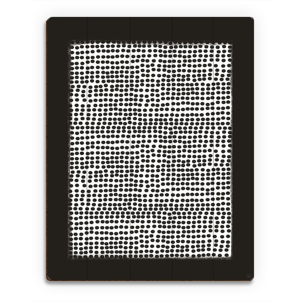 'Pegboard' White on Black Wood Wall Art Print