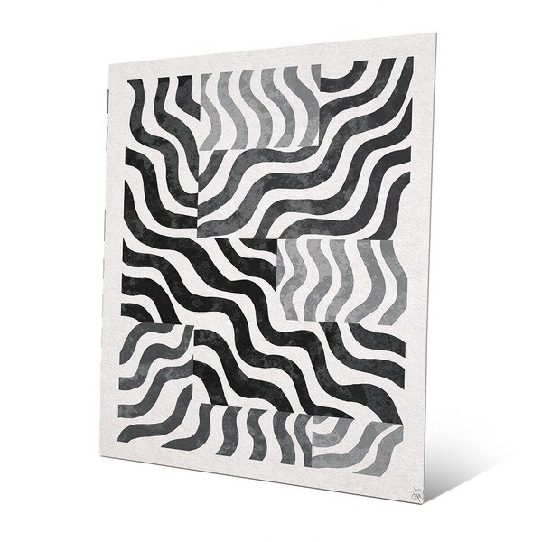 'Faded Blocked Zebra' Metal Wall Art - Overstock - 13993637