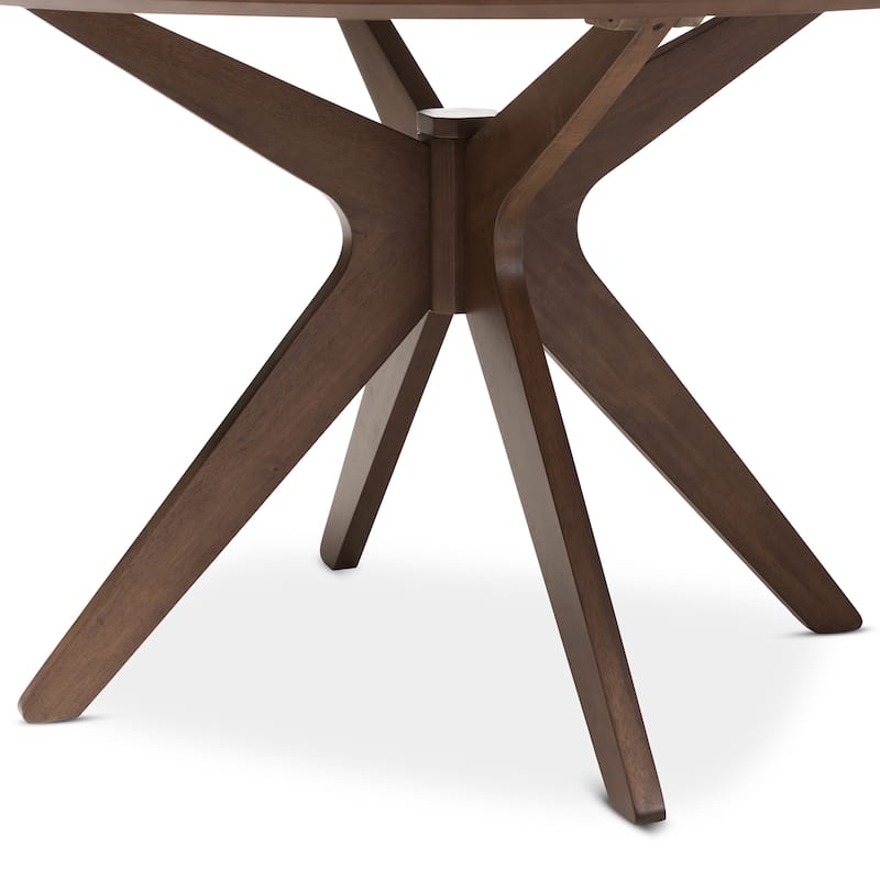 Baxton Studio Mid-century Medium Brown Wood 5-piece Dining Set