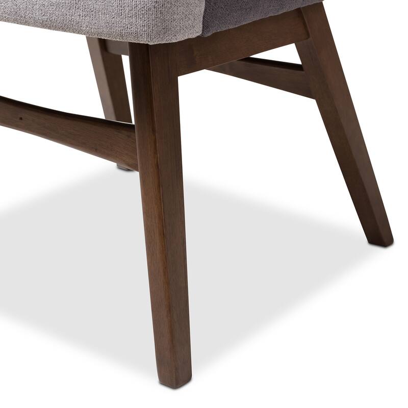 Baxton Studio Mid-Century Two-Tone Grey Fabric 2-Piece Armchair Set