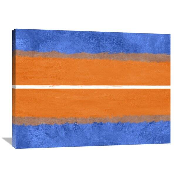 Naxart Studio 'Blue and Orange Abstract Theme 4' Stretched Canvas Wall