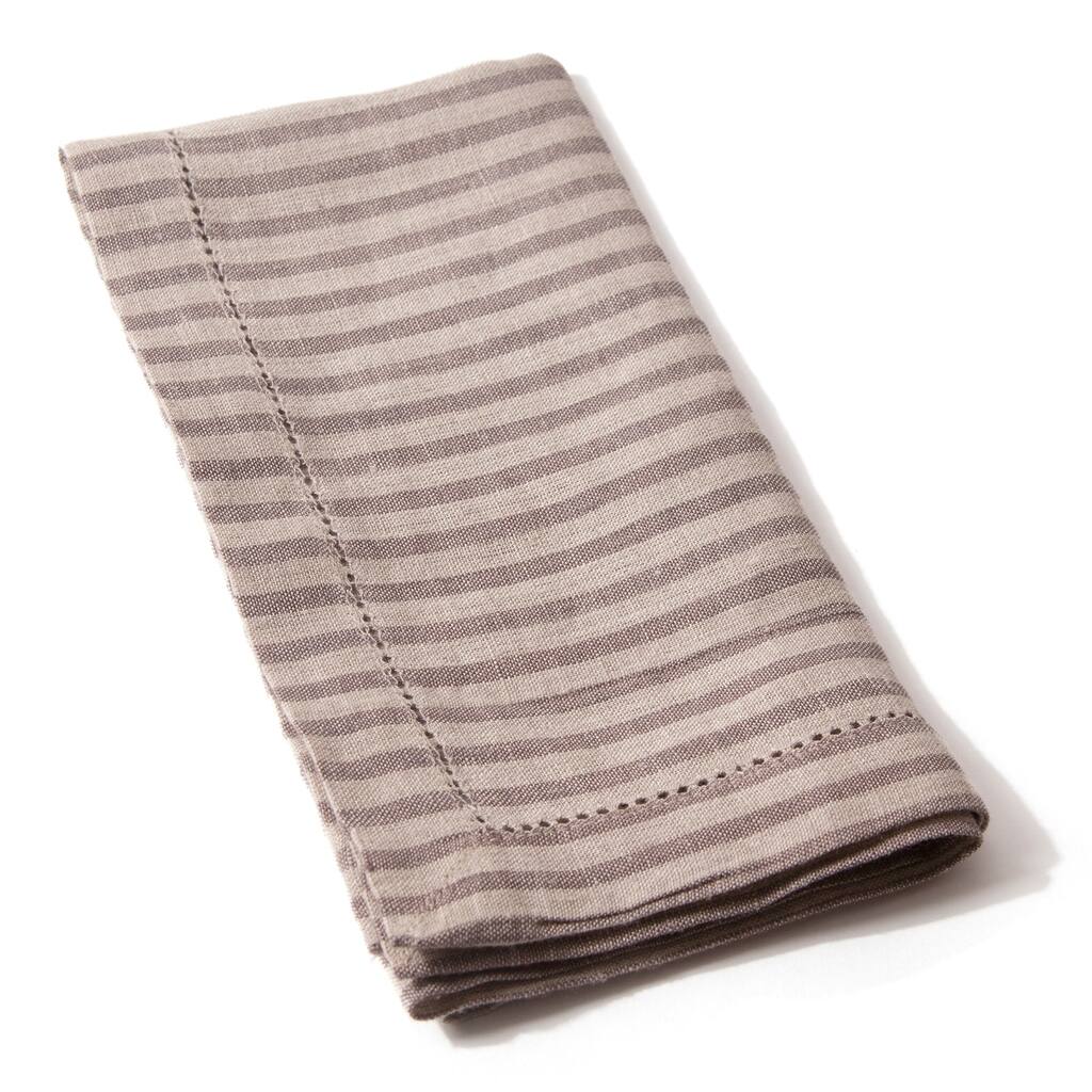 Cottage Home Bernadette Striped Linen 20 Inch Napkins (Case of 4) - 20 inches
