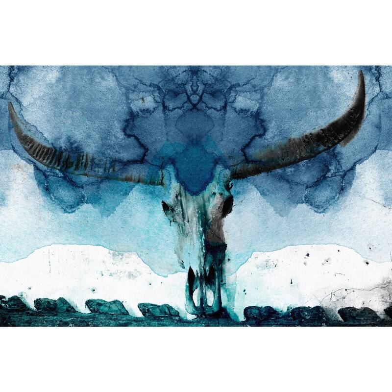 Marmont Hill - 'Horned Blue' Painting Print on Wrapped Canvas - Multi-Color