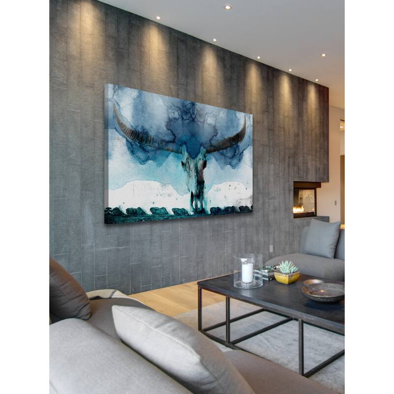 Marmont Hill - 'Horned Blue' Painting Print on Wrapped Canvas - Multi-Color
