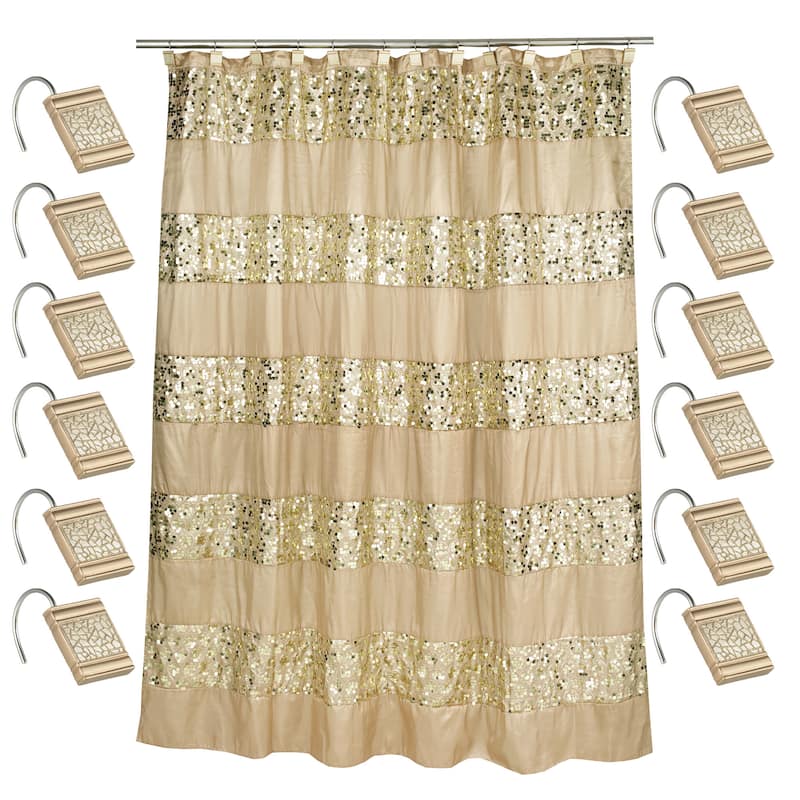 Luxury Shower Curtain and Hooks Set Or Separates