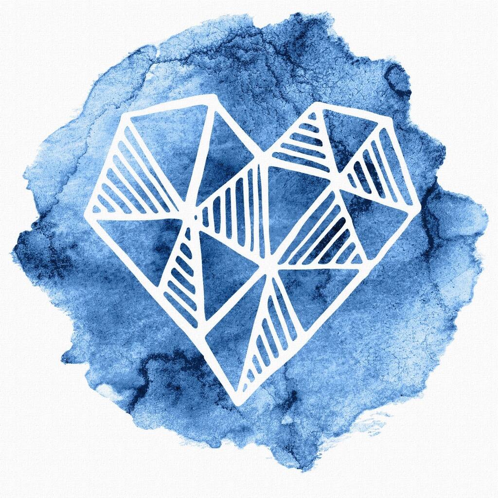 Marmont Hill - 'Triangle Heart' Painting Print on Wrapped Canvas - Multi-Color