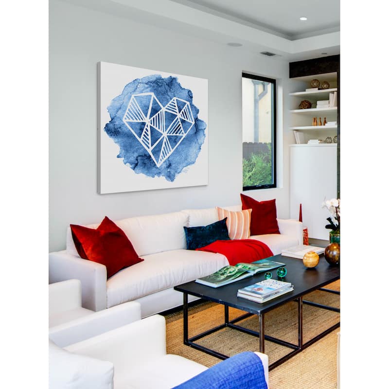 Marmont Hill - 'Triangle Heart' Painting Print on Wrapped Canvas - Multi-Color