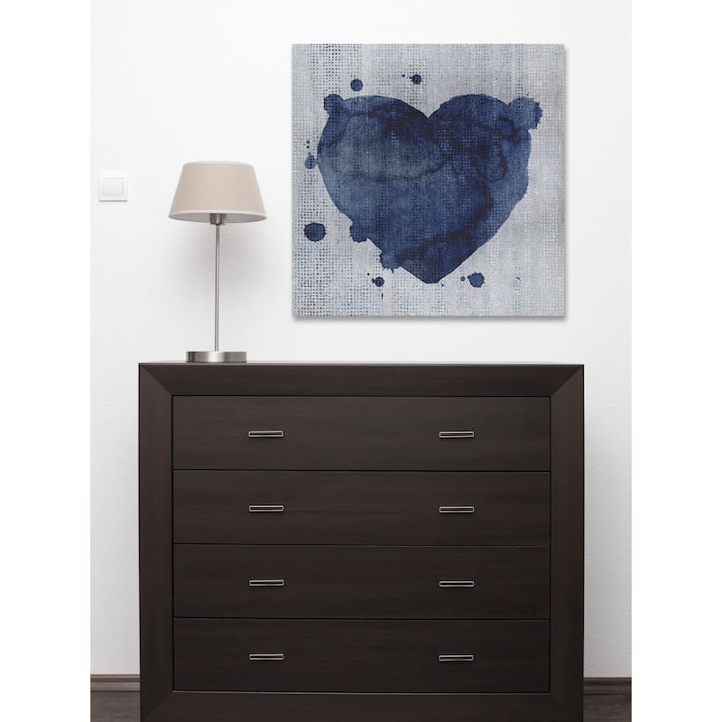 Marmont Hill - 'Blue Heart' Painting Print on Wrapped Canvas - Multi-Color