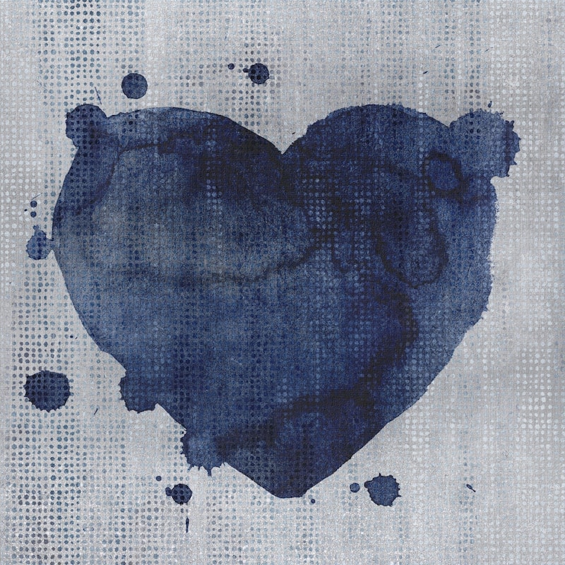 Marmont Hill - 'Blue Heart' Painting Print on Wrapped Canvas - Multi-Color