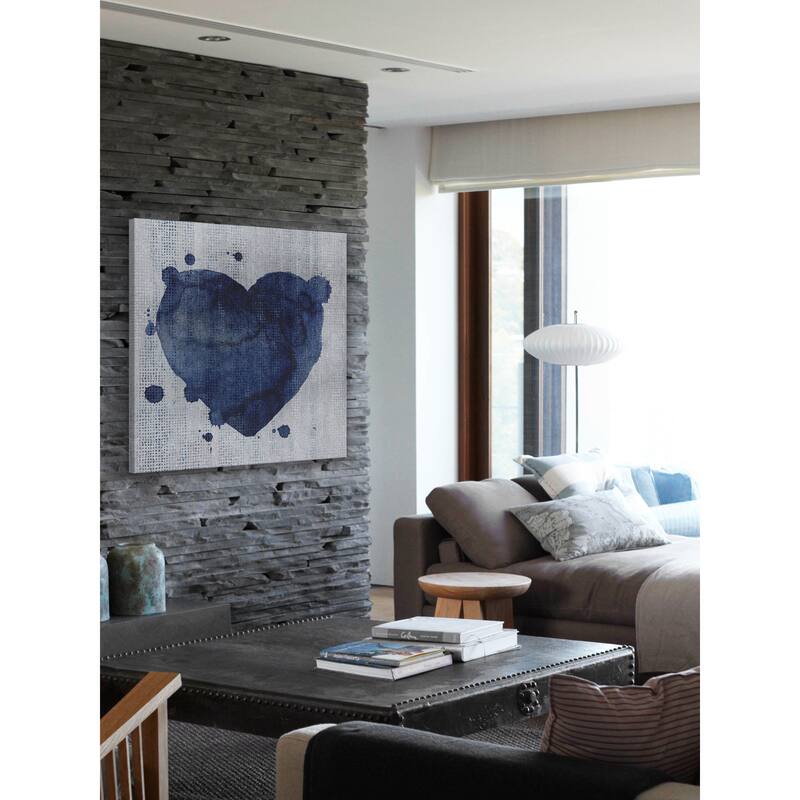 Marmont Hill - 'Blue Heart' Painting Print on Wrapped Canvas - Multi-Color