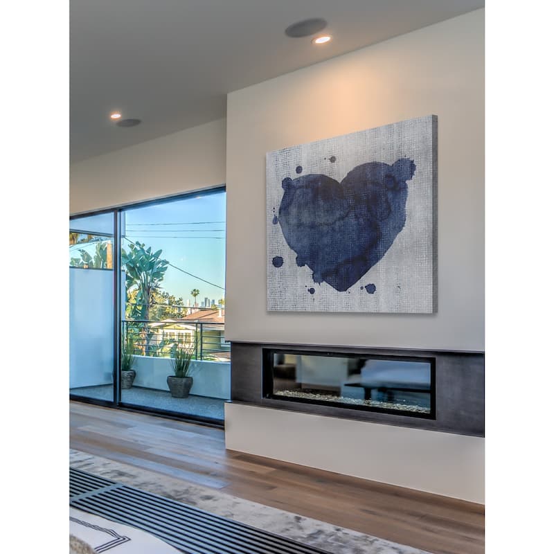 Marmont Hill - 'Blue Heart' Painting Print on Wrapped Canvas - Multi-Color