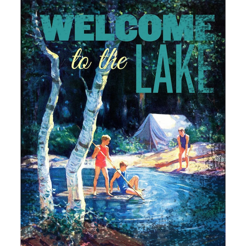 Marmont Hill - 'Welcome to Lake' Painting Print on Wrapped Canvas - Multi-Color