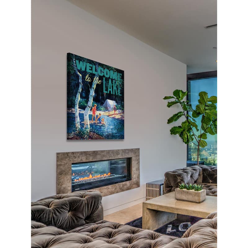 Marmont Hill - 'Welcome to Lake' Painting Print on Wrapped Canvas - Multi-Color