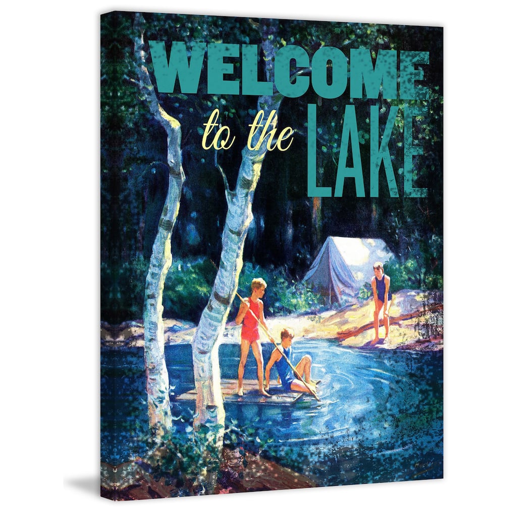 Marmont Hill - 'Welcome to Lake' Painting Print on Wrapped Canvas - Multi-Color