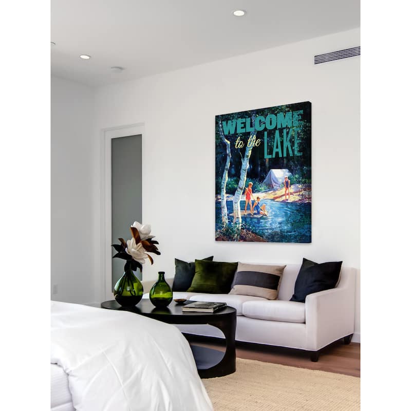 Marmont Hill - 'Welcome to Lake' Painting Print on Wrapped Canvas - Multi-Color