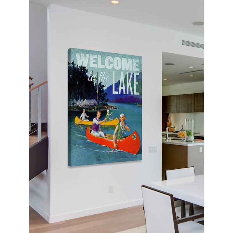 Marmont Hill - 'Welcome Canoes' Painting Print on Wrapped Canvas - Multi-Color