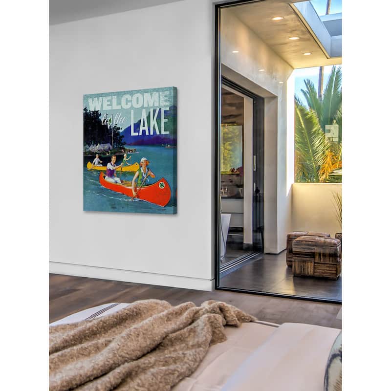 Marmont Hill - 'Welcome Canoes' Painting Print on Wrapped Canvas - Multi-Color