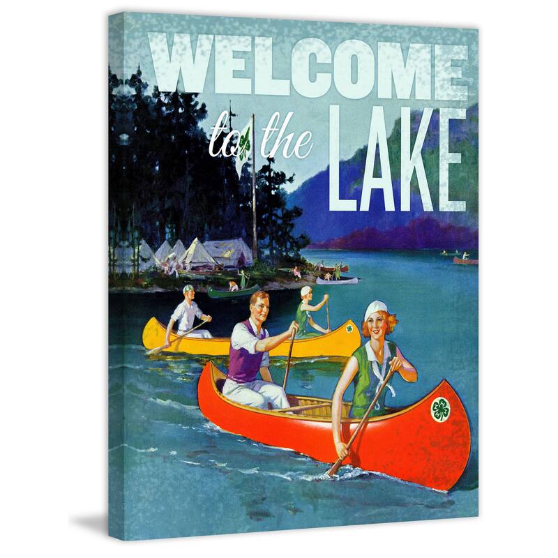 Marmont Hill - 'Welcome Canoes' Painting Print on Wrapped Canvas - Multi-Color