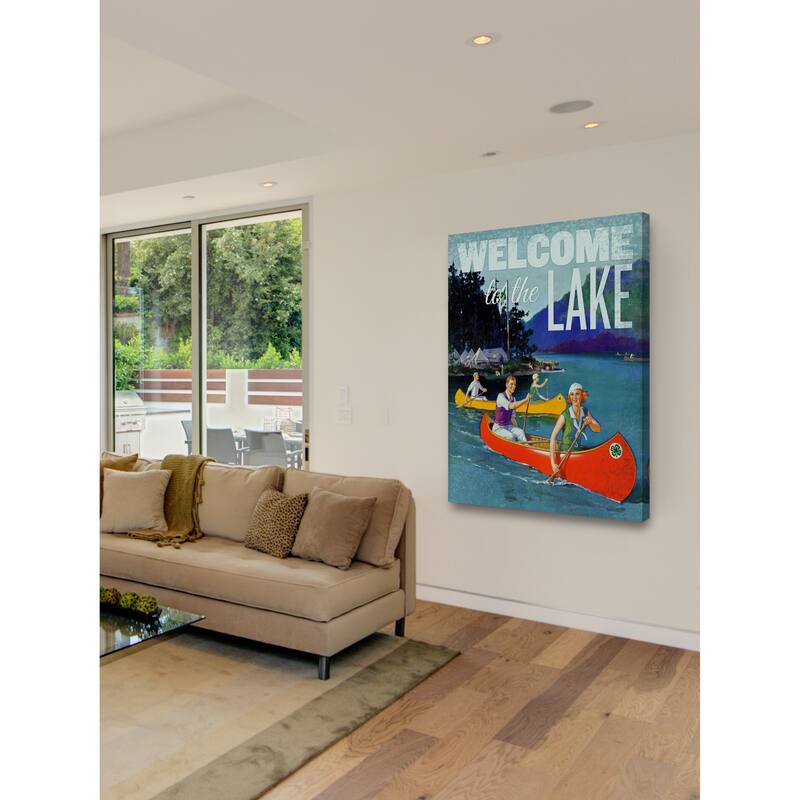 Marmont Hill - 'Welcome Canoes' Painting Print on Wrapped Canvas - Multi-Color