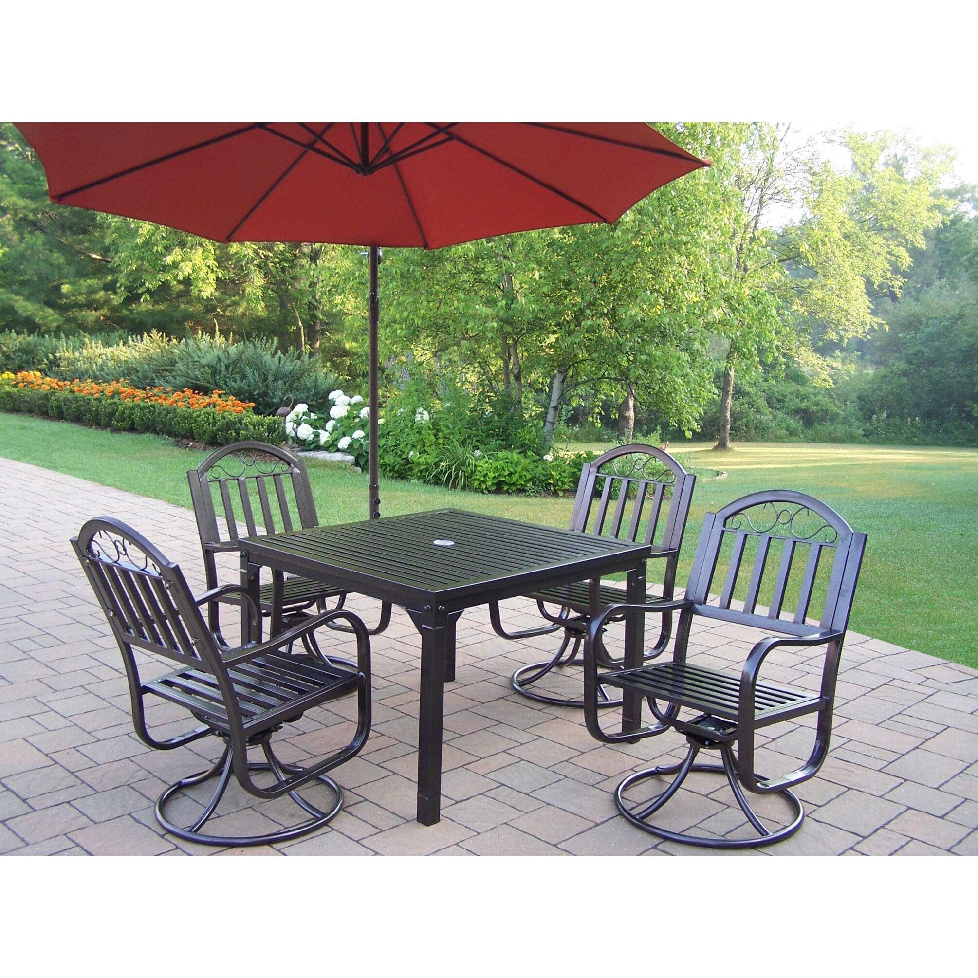 Shop Hometown 6 Piece Dining Set With Square Table On Sale Overstock 13996023