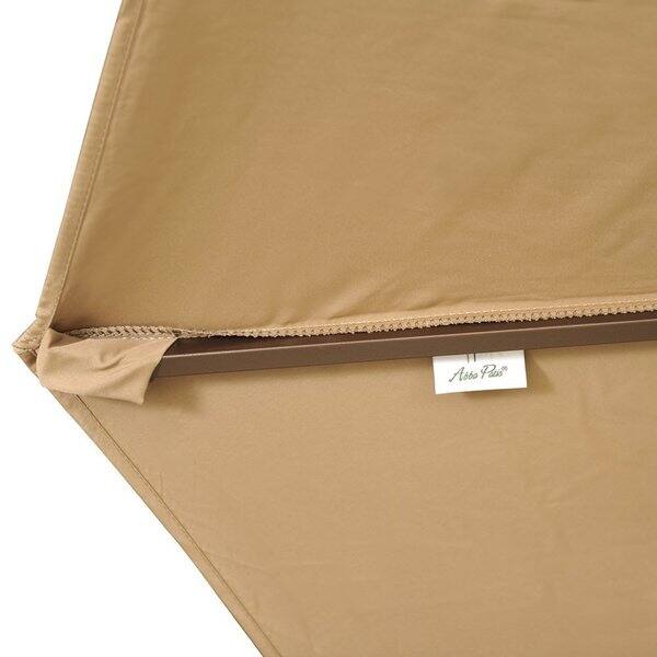 Shop Abba Patio 9 Foot Brown Tilt Crank Umbrella With Solar Powered Led Lights Overstock 13997237