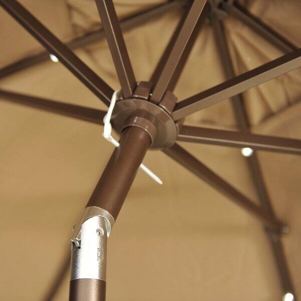 Shop Abba Patio 9 Foot Brown Tilt Crank Umbrella With Solar Powered Led Lights Overstock 13997237