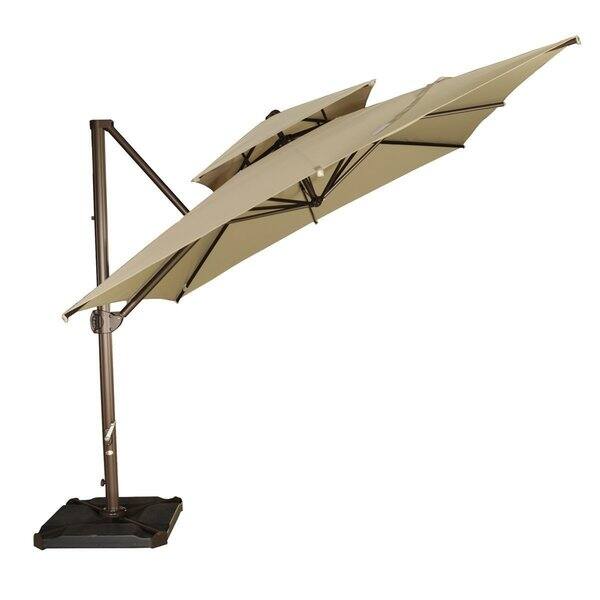 Shop Black Friday Deals On Abba Patio 9 Foot Beige Cantilever Umbrella With Cross Base Overstock 13997339