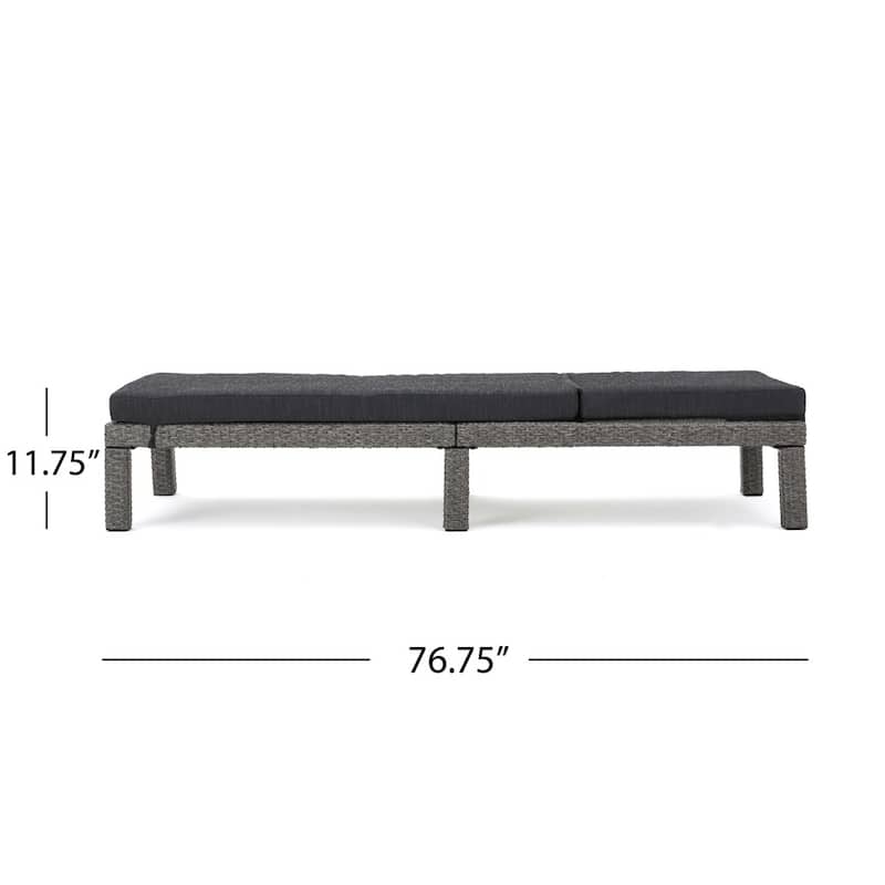 Puerta Outdoor Adjustable Wicker Chaise Lounge with Cushion by Christopher Knight Home