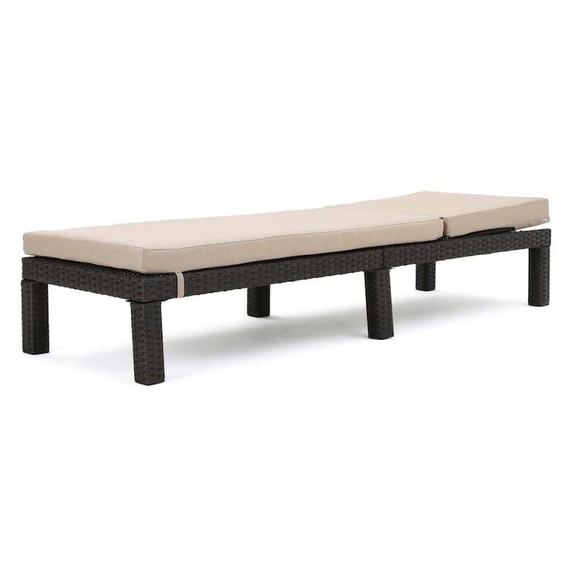 Puerta Outdoor Adjustable Wicker Chaise Lounge with Cushion by Christopher Knight Home