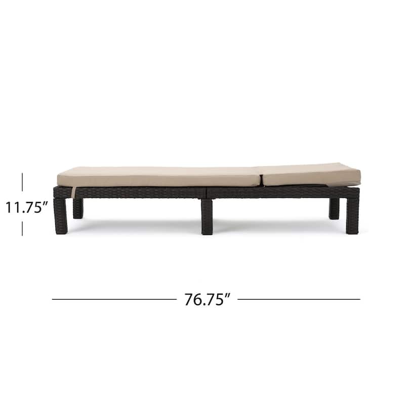 Puerta Outdoor Adjustable Wicker Chaise Lounge with Cushion by Christopher Knight Home