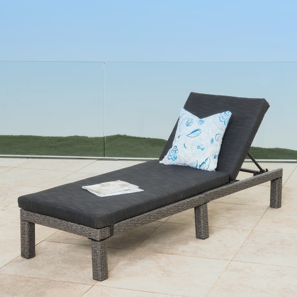 Puerta Outdoor Adjule Wicker Chaise Lounge With Cushion By Puerta Outdoor Adjule Wicker Chaise Lounge With Cushion By Christopher Knight Home