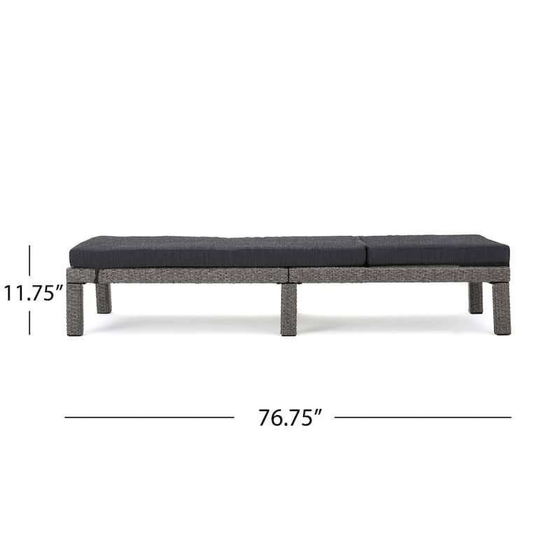 Puerta Outdoor Adjustable PE Wicker Chaise Lounge with Cushion by Christopher Knight Home (Set of 2)