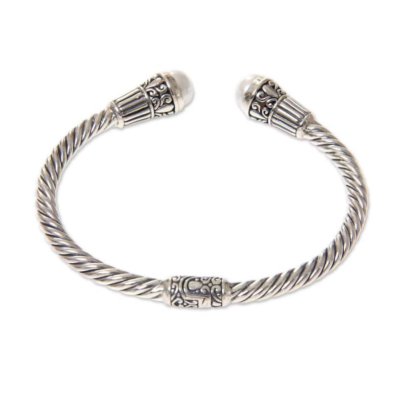 Sterling Silver Moonlit Promenade Cultured Pearl Bracelet