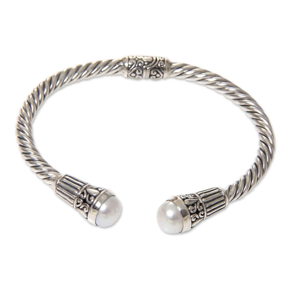 Sterling Silver Moonlit Promenade Cultured Pearl Bracelet