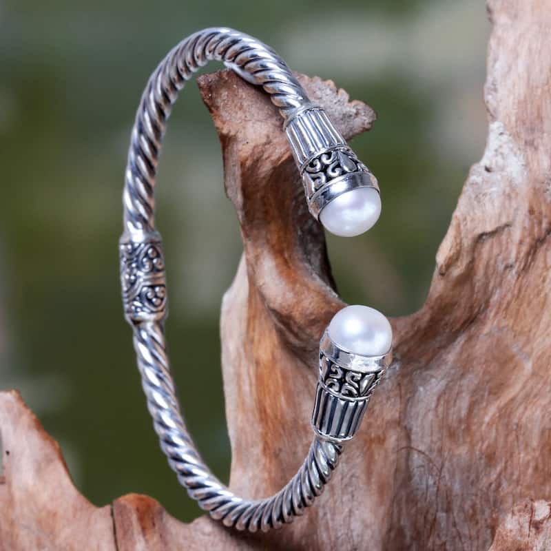 Sterling Silver Moonlit Promenade Cultured Pearl Bracelet