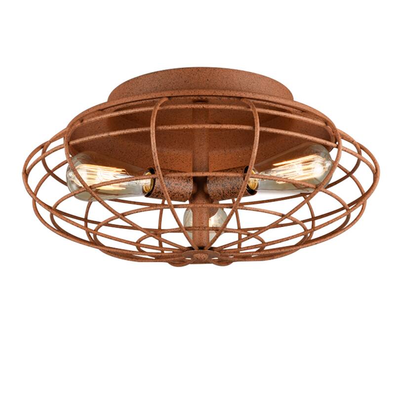 Azranna Speckled Copper Cage Ceiling Lamp with Bulbs
