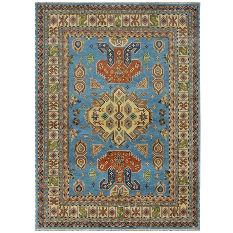 Handmade Kazak Wool Rug (India) - 8' x 10'