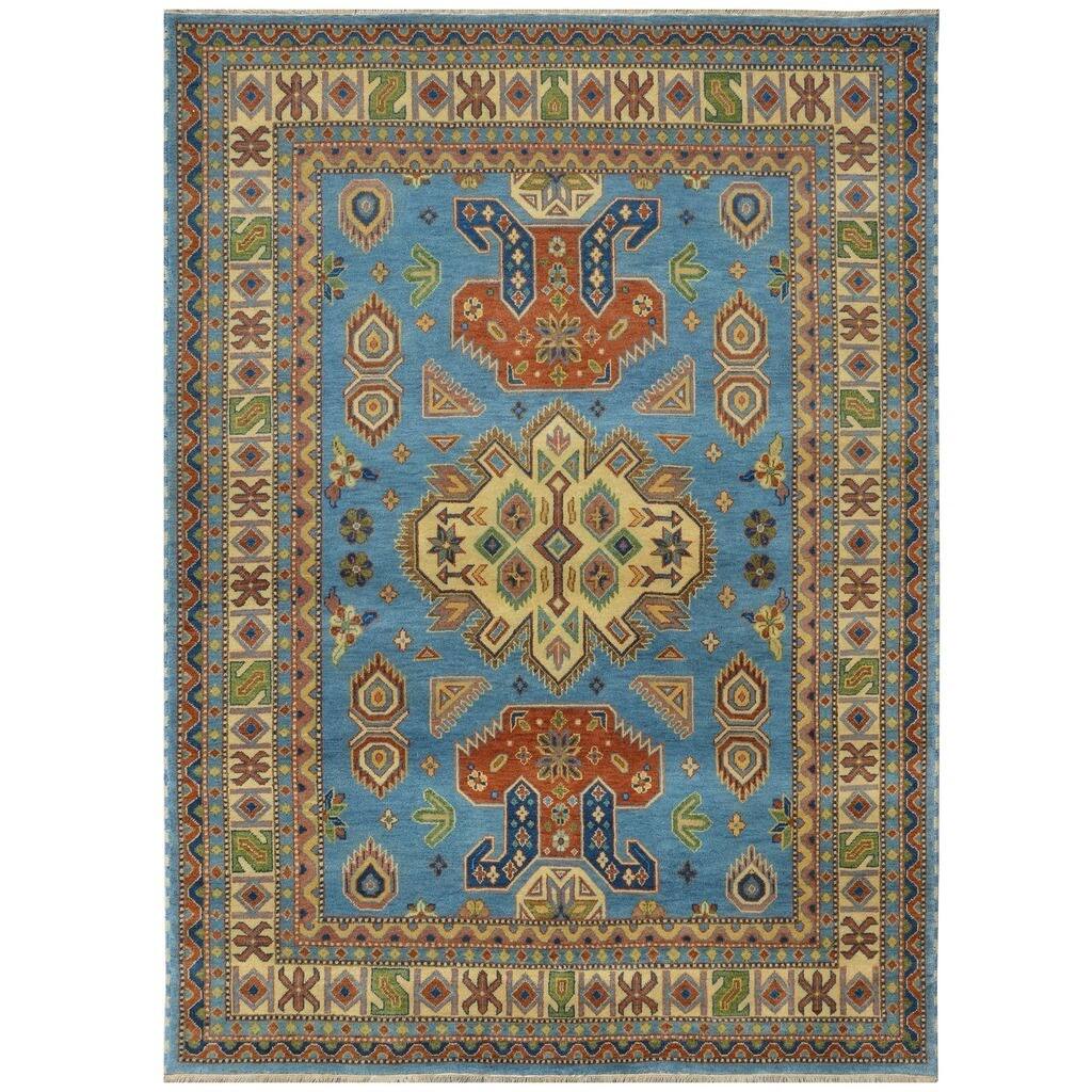 Handmade Kazak Wool Rug (India) - 8' x 10'