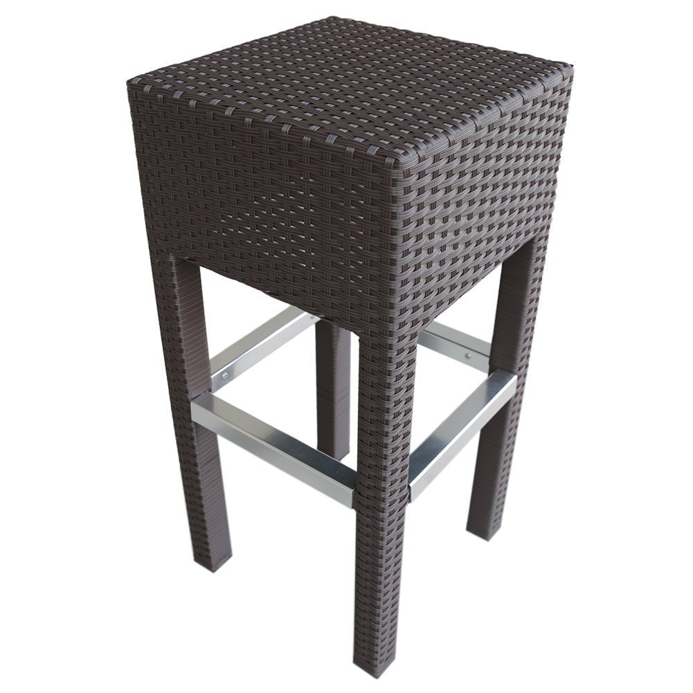 Shop Abba Patio Brown Outdoor Wicker Barstool Patio Furniture Bar Stool Overstock 13999087