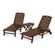 preview thumbnail 8 of 6, POLYWOOD Nautical 3-piece Outdoor Chaise Lounge Set with Table Mahogany