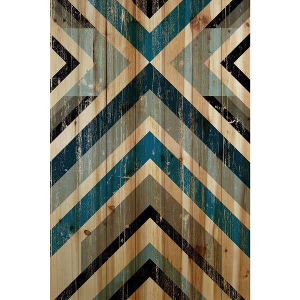 Marmont Hill - Handmade Climbing Vees Painting Print on Natural Pine Wood