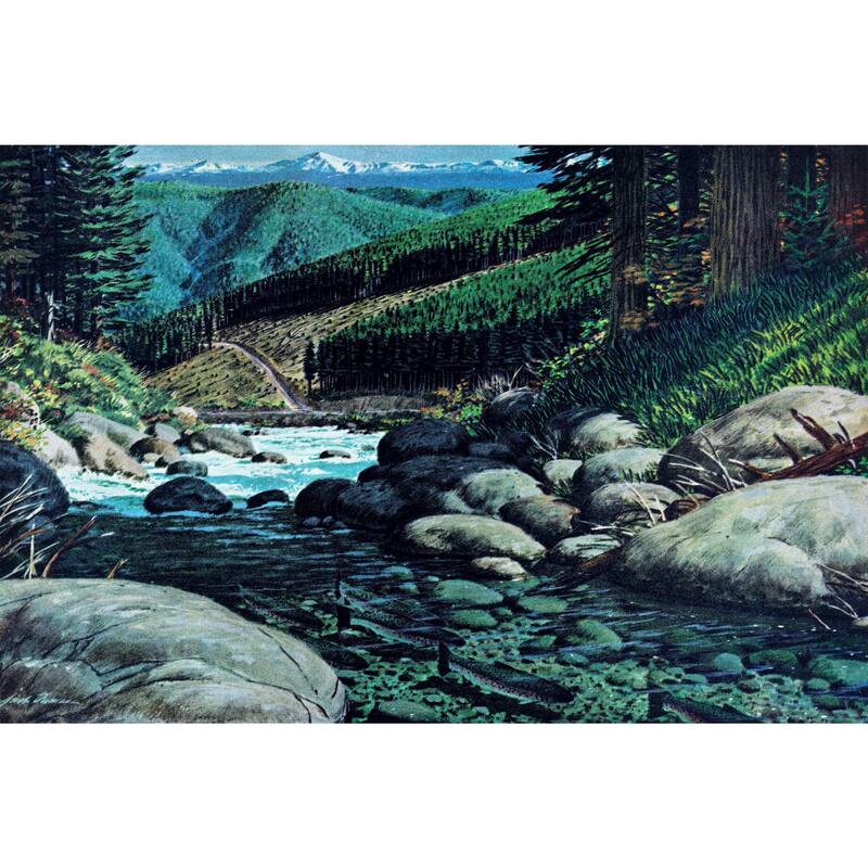 Marmont Hill - 'Steelhead' Painting Print on Wrapped Canvas - Multi-Color