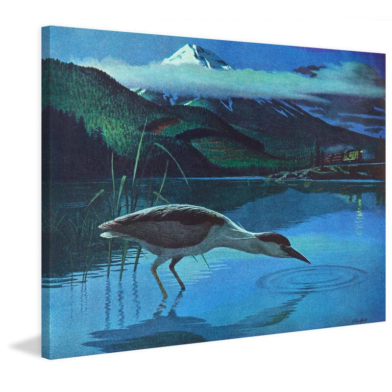 Marmont Hill - 'Night Heron' Painting Print on Wrapped Canvas - Multi-Color