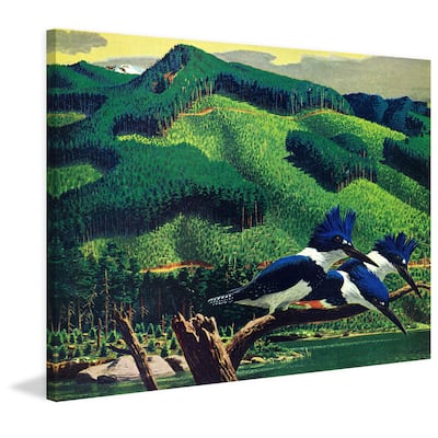 Marmont Hill - 'Kingfishers' Painting Print on Wrapped Canvas - Multi-Color